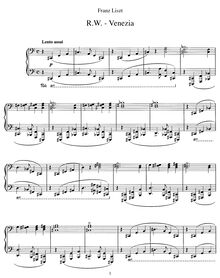Partition complète (S.201), R.W. - Venezia, Liszt, Franz