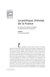 La politique chinoise de la France