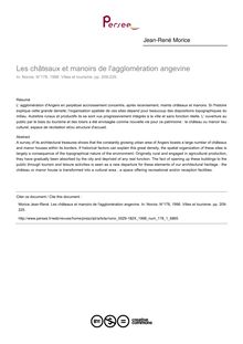 Les châteaux et manoirs de l agglomération angevine - article ; n°1 ; vol.178, pg 209-225
