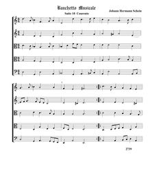 Partition  10,  Courente - partition complète (Tr Tr T T B), Banchetto Musicale
