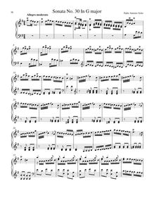 Partition Sonata R.30 en G major, clavier sonates R.21–30, Soler, Antonio