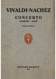 Partition Cover (colour scan), violon Concerto en G minor, RV 317