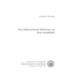 Two-dimensional foliations on four-manifolds [Elektronische Ressource] / Jonathan Bowden