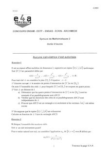 Mathématiques B 2002 Classe Prepa PSI Concours E3A