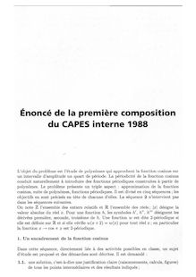 Capes interne Première composition
