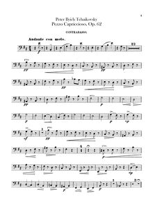 Partition Basses, Pezzo Capriccioso, Op.62, Пеццо каприччиозо, B minor