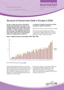 Structure of government debt in Europe in 2009