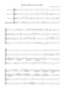 Partition complète, Sonata XXI  con tre violini , Gabrieli, Giovanni