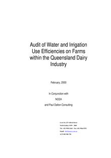 Rural Water Use Efficiency Initiative Dairy Audit 2000