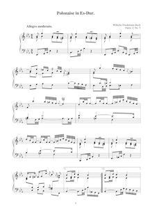 Partition No.5 en E♭ major, 12 Polonaises, F.12, Bach, Wilhelm Friedemann