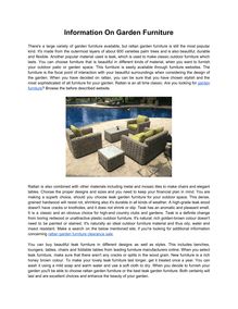 Information On Garden Furniture