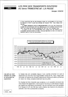 [Les] prix des transports routiers au 3ème trimestre 1988 : la pause.