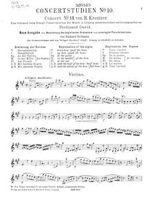 Partition de violon, violon Concerto No.12, A major, Kreutzer, Rodolphe