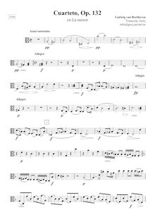 Partition viole de gambe, corde quatuor No.15, Op.132, A minor, Beethoven, Ludwig van par Ludwig van Beethoven