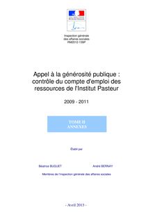 Rapport IGAS :Institut Pasteur Tome II