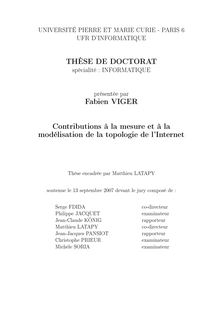 THÈSE DE DOCTORAT Fabien VIGER Contributions à la mesure et à la ...