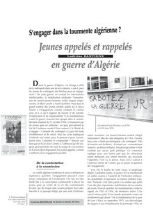Jeunes appelés et rappelés en guerre d’Algérie - article ; n°1 ; vol.74, pg 56-61