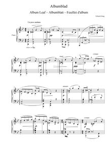 Score, Album Leaf, Grieg, Edvard