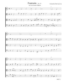 Partition Fantasia No.31, on Une Jeune Fillette - partition complète (Tr T T B), fantaisies pour 4 violes de gambe