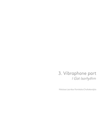 Partition Vibraphone, I Got Isorhythm, Psimikakis-Chalkokondylis, Nikolaos-Laonikos