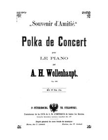 Partition complète, Souvenir d amitié, Polka de concert, Wollenhaupt, Hermann Adolf