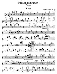 Partition flûte, Piccolo, voix of Spring, Strauss Jr., Johann