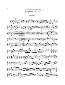 Partition violons I, Symphony No.93 en D major, Sinfonia No.93, Haydn, Joseph