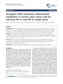 Oncogenic KRAS modulates mitochondrial metabolism in human colon cancer cells by inducing HIF-1α and HIF-2α target genes