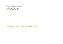 Partition Orchestral Score, Piano Concerto No.6, B♭ major, Mozart, Wolfgang Amadeus