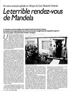 "Le terrible rendez-vous de Mandela", article publié dans "le Nouvel Observateur" du 22 février 1990.
