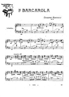 Partition complète, Barcarola No.1, Op.20, Martucci, Giuseppe