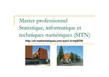Master professionnel Statistique informatique et techniques numériques SITN