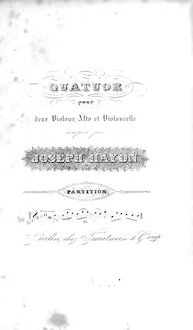 Partition , quatuor en C major, Hob.III:6, corde quatuors, Haydn, Joseph