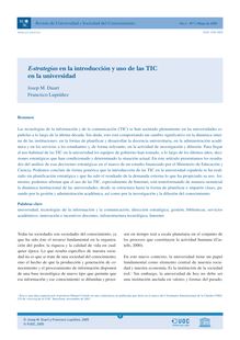 E-strategias en la introducción y uso de las TIC en la universidad (E-strategies in the introduction and use of information and communication technologies in the university)