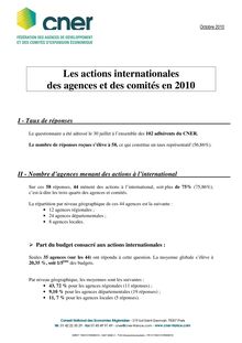 Etude CNER-Action internationale des agences-octobre2010