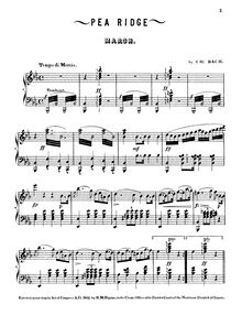 Partition complète, Pea Ridge March, E♭ major, Bach, Christoph