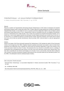 Intertechnique : un sous-traitant indépendant - article ; n°1 ; vol.12, pg 137-163