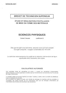 Btsrealout sciences physiques 2001