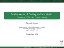 Fundamentals of Coding and Modulation - Tutorial at ECOC 2009 ...