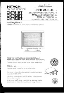 Notice Moniteurs Hitachi  CM752ET
