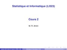 Statistique et Informatique (LI323) Cours 2