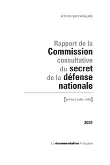 Rapport de la Commission consultative du secret de la défense nationale : 2001