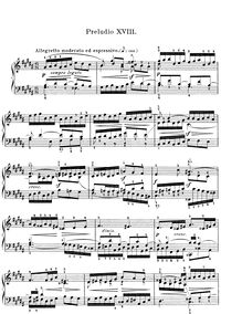 Partition Prelude et Fugue No.18 en G♯ minor BWV 863, Das wohltemperierte Klavier I