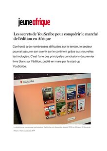 [Jeune Afrique] Les secrets de YouScribe pour conquérir le marché de l’édition en Afrique
