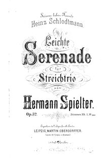 Partition violon, Leichte Serenade, Op.32, Little Serenade for String Trio