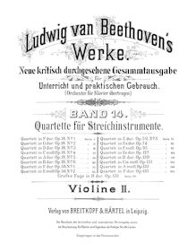 Partition violon 2, corde quatuor No.1, Op.18/1, F major, Beethoven, Ludwig van par Ludwig van Beethoven