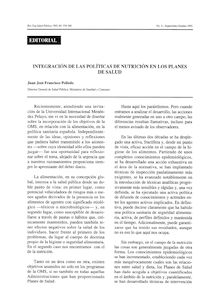 INTEGRACIÓN DE LAS POLÍTICAS DE NUTRICIÓN EN LOS PLANES DE SALUD (Integration of Nutrition Policies in Health Plans)