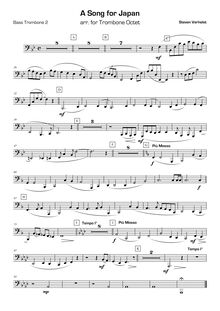 Partition basse Trombone 2, A Song pour Japan, Verhelst, Steven