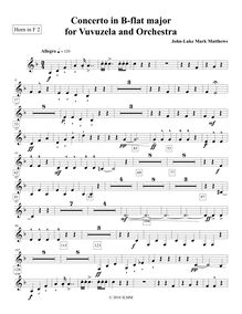 Partition cor 2 (en F), Vuvuzela Concerto, Bb major, Matthews, John-Luke Mark