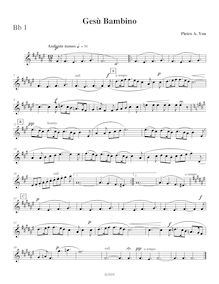 Partition clarinette 1, trompette 1 (B?), Gesù bambino, The Infant Jesus ; Jesu Redemptor ; Christmas Anthem